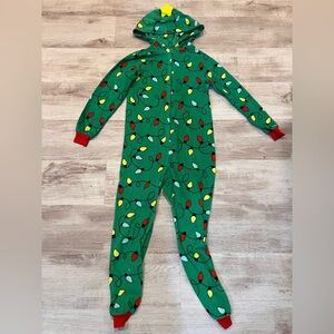 Festive Green Kids One Piece Pajama